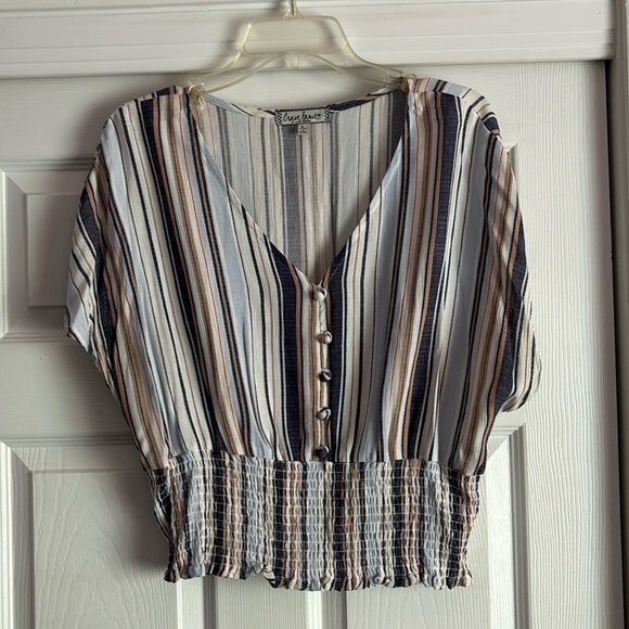 Crave Fame blue striped top Size XL - Picture 1 of 4